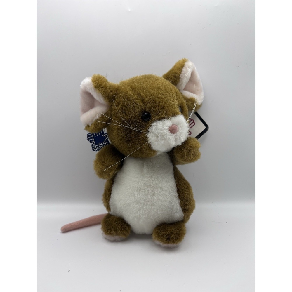 Vintage 1984 Applause Cheddar Mouse Plush 7" Brown White Mouse #2168 NWT